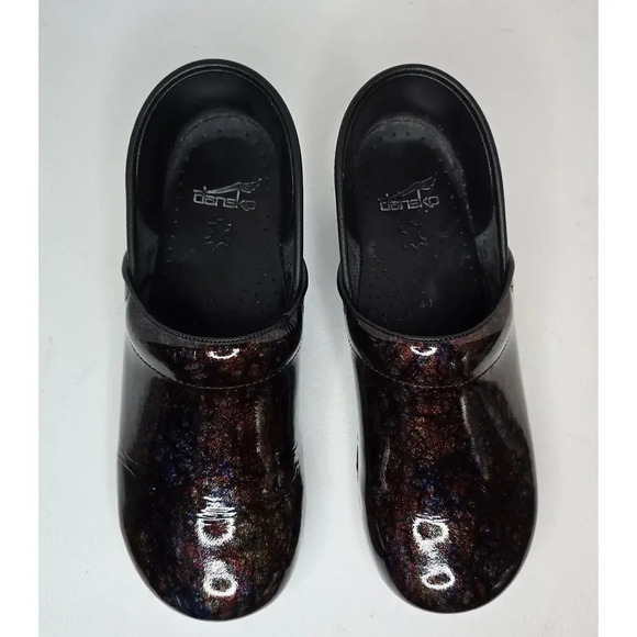 Dansko Women's Pro Multi Scribble Patent Leather Clogs Shoes Sz US 9.5-10 EU 40 - Picture 4 of 13